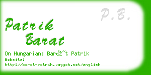 patrik barat business card